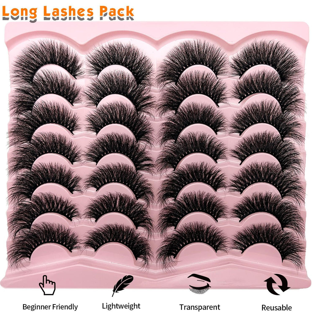 Fluffy Lashes Mink Wispy Cat Eye Faux Mink Lashes Pack Soft Fake Strip Eyelashes 18Mm Long Volume False Eyelashes Natural Look