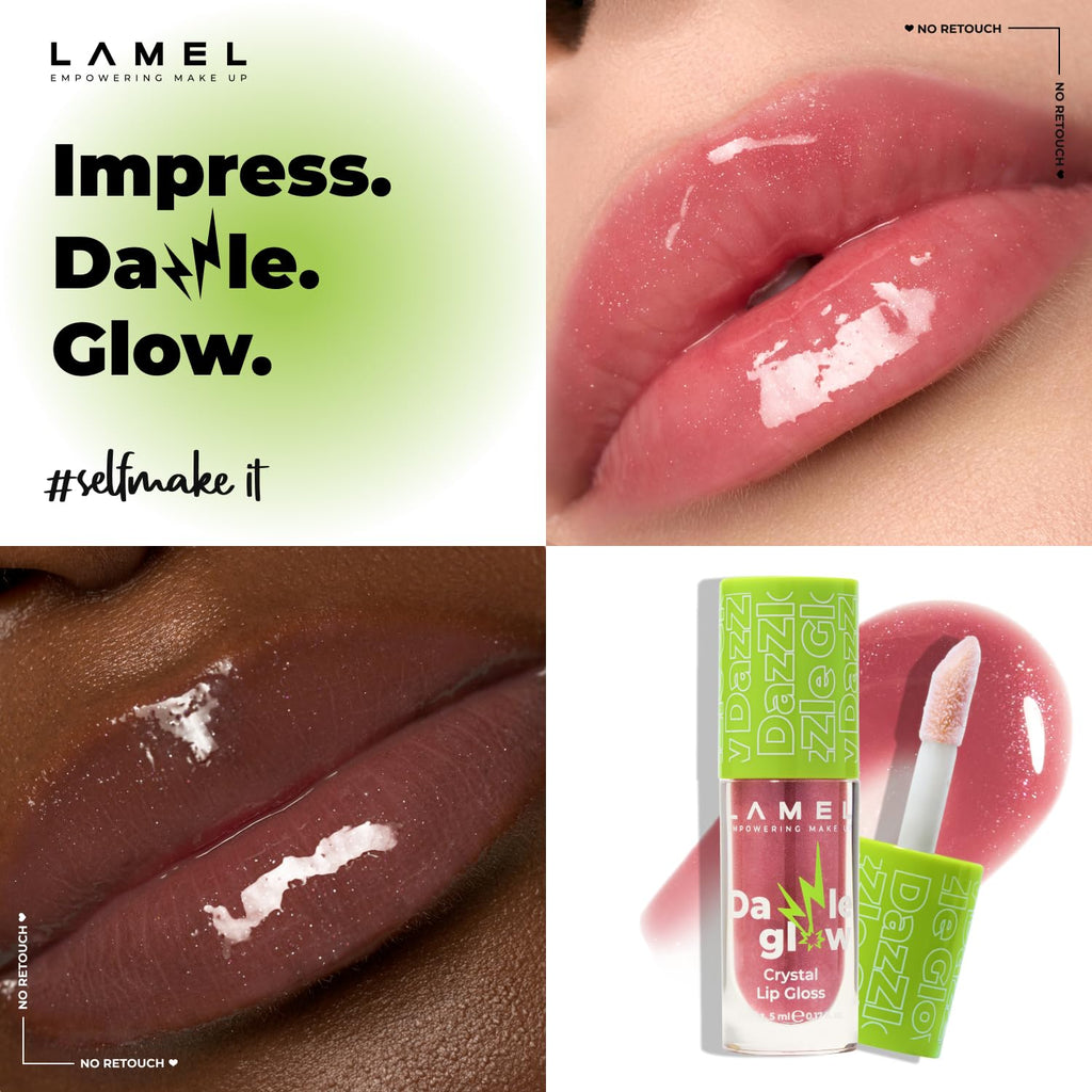 Dazzle Glow Crystal Clear Lip Gloss - Hydrating Lip Gloss - Non Sticky - Colored - Moisturizing - №404 You Can