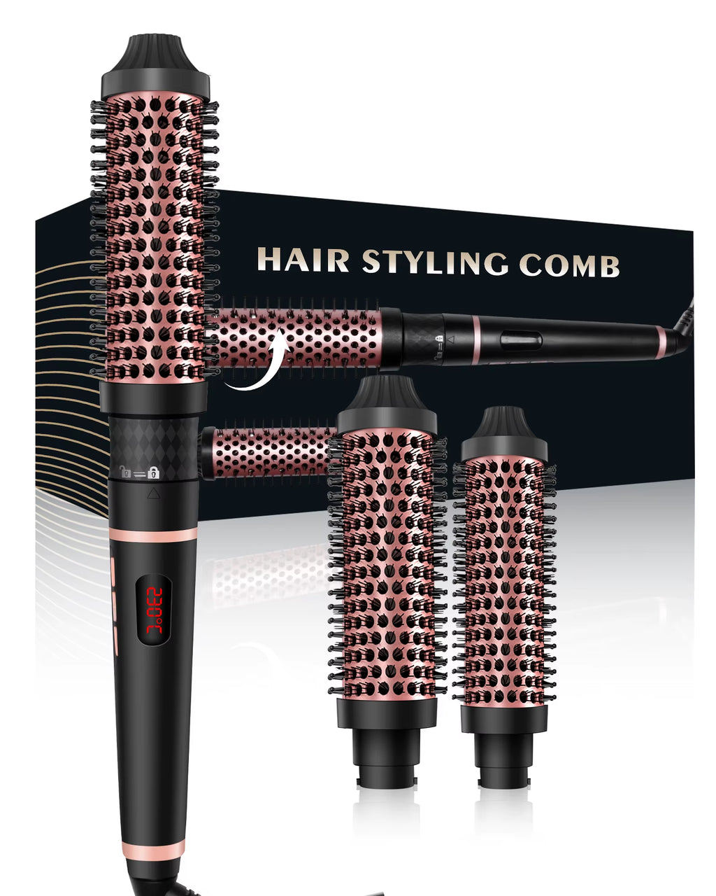 Replaceable Thermal Brush 1.5 Inch Ionic Heated round Brush Creates Blowout Look Thermal round Brush Curling Iron