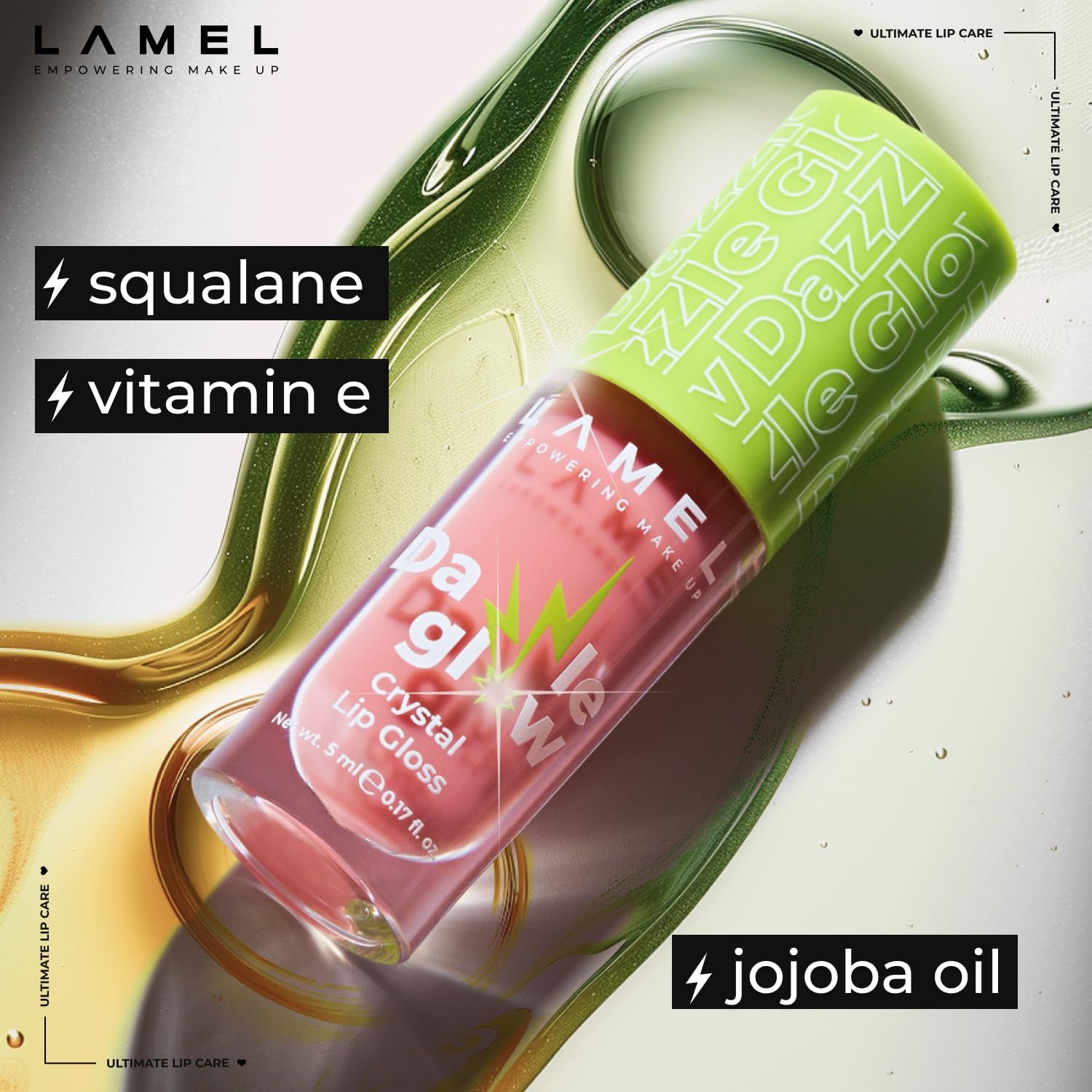 Dazzle Glow Crystal Clear Lip Gloss - Hydrating Lip Gloss - Non Sticky - Colored - Moisturizing - №404 You Can